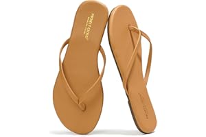 Project Cloud Flip Flops for Women - Memory Foam Flats Summer Sandals for Women 2025 - Vegan Leather Lightweight Womens Sandals Summer Beach Essentials Slides