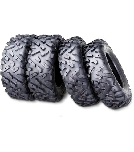 FREE COUNTRY ATV/UTV Tires Set, 25x8-12 Front, 25x10-12 Rear, 8PR Deep Tread Set 4