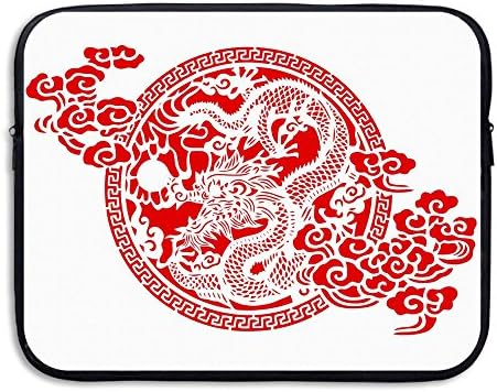 Creative Chinese Dragon Red Design Waterproof Laptop Sleeve Case Protective Bag Briefcase Sleeve Bags Cover For Macbook/Notebook/Ultrabook