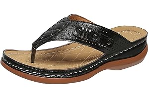 JURANMO Orthopedic Sandals for Women Arch Support Flip Flops Platforms Wedge Sandals Breathable Anti Slip Sandals