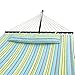 SONGMICS Hammock Quilted Fabric Double Size with Detachable Pillow Wooden Spreader Bar Heavy Duty UGDC34Q