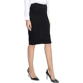 Urban CoCo Women's Elastic Waist Stretch Bodycon Midi Pencil Skirt