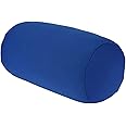 Tomppy Microbead Log Roll Pillow Comfort Mochi Squish Bean Bag Squishy Bolster Tube Cushion Back Head Neck Lumbar Support Sleeping Throw Pillows for Travel Airplane Car Sofa Bed (Blue, 1pc)