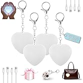 Purse Light with Heart Lamp Handbag Keychain for Inside Bag Smart Sensor Night Flashlight for Women, Shaped Glowing Love Wallet Light, Touch Compact Led Mini Lamp USB Rechargeable (4 PCS)