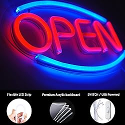 OPEN Neon Sign Lights 18'x 8.7' Big LED Wall Light