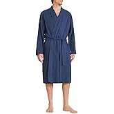 Latuza Men's Cotton Gauze Robe Lightweight Bathrobe with Pockets