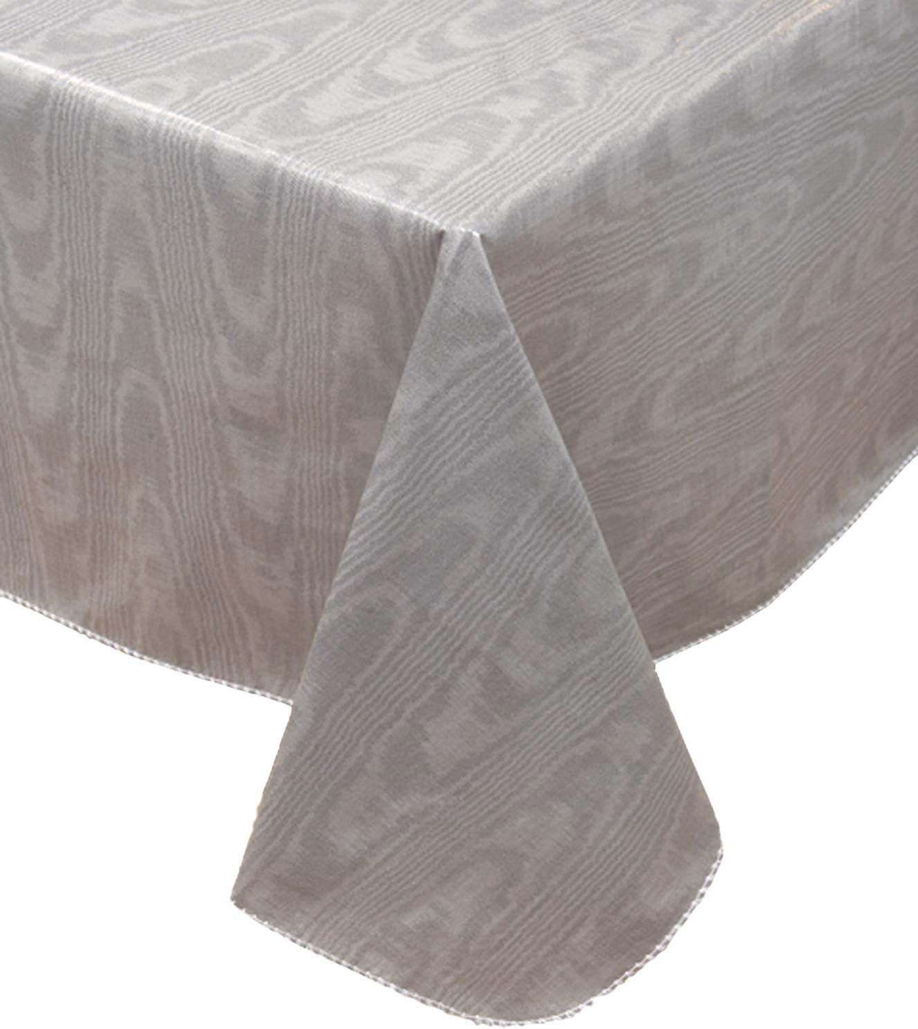 Broder Manufacturing Inc Moire Flannel Backed Vinyl Tablecloth Indoor Outdoor 70