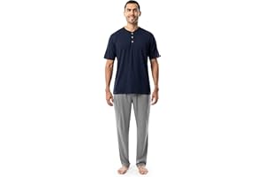 Fruit of the Loom mens 2-piece Jersey Knit Pajama Set
