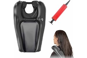 LinamHoz Portable Shampoo Bowl with inflator,Portable Shampoo Bowl for Bedside and in Bed Lightweight Shampoo Basin for Outdo