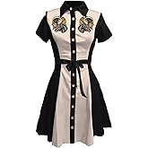 Vintage Western Flower Printed Shirt Dress Women Summer Button Down Casual Retro Style Evening Dresses for Women