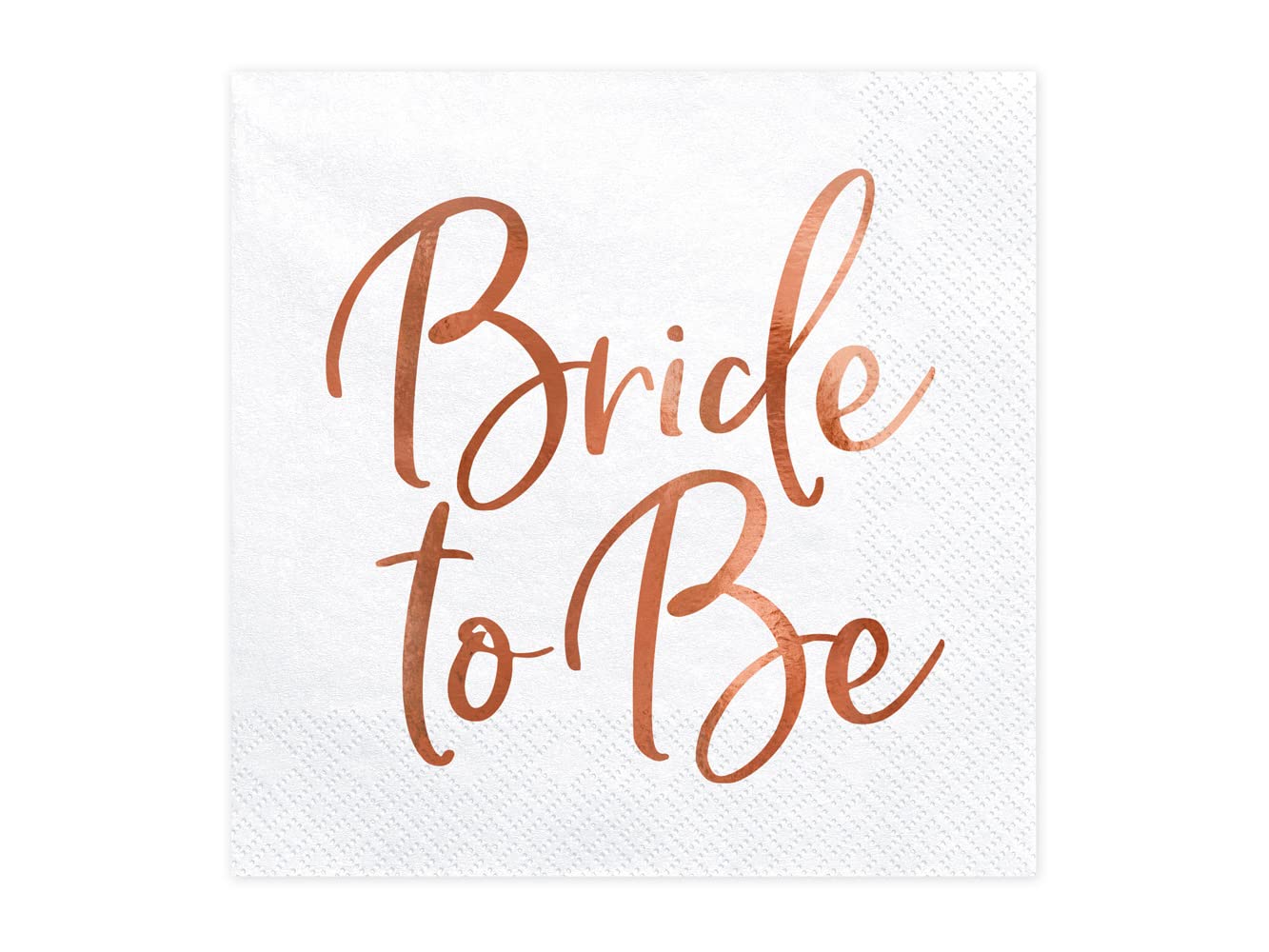 PartyDeco 'Bride to Be' Paper Napkins - Pack of 20, White with Rose Gold Lettering | 3-Ply Napkins for Hen Parties and Weddings