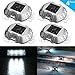 SOLMORE 4 Pack Solar Deck Lights LED Dock Light Solar Lights Step Road Path Light Waterproof Security Warning Driveway Lights for Outdoor Fence Patio Yard Home Pathway Stairs Garden (White)