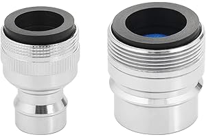 Happyreise Dishwasher Faucet Adapter,Dishwasher Snap Adapter Connection with Aerator,Portable Washer Faucet Adapter,15/16-27Male or 55/64-27Female,Chrome