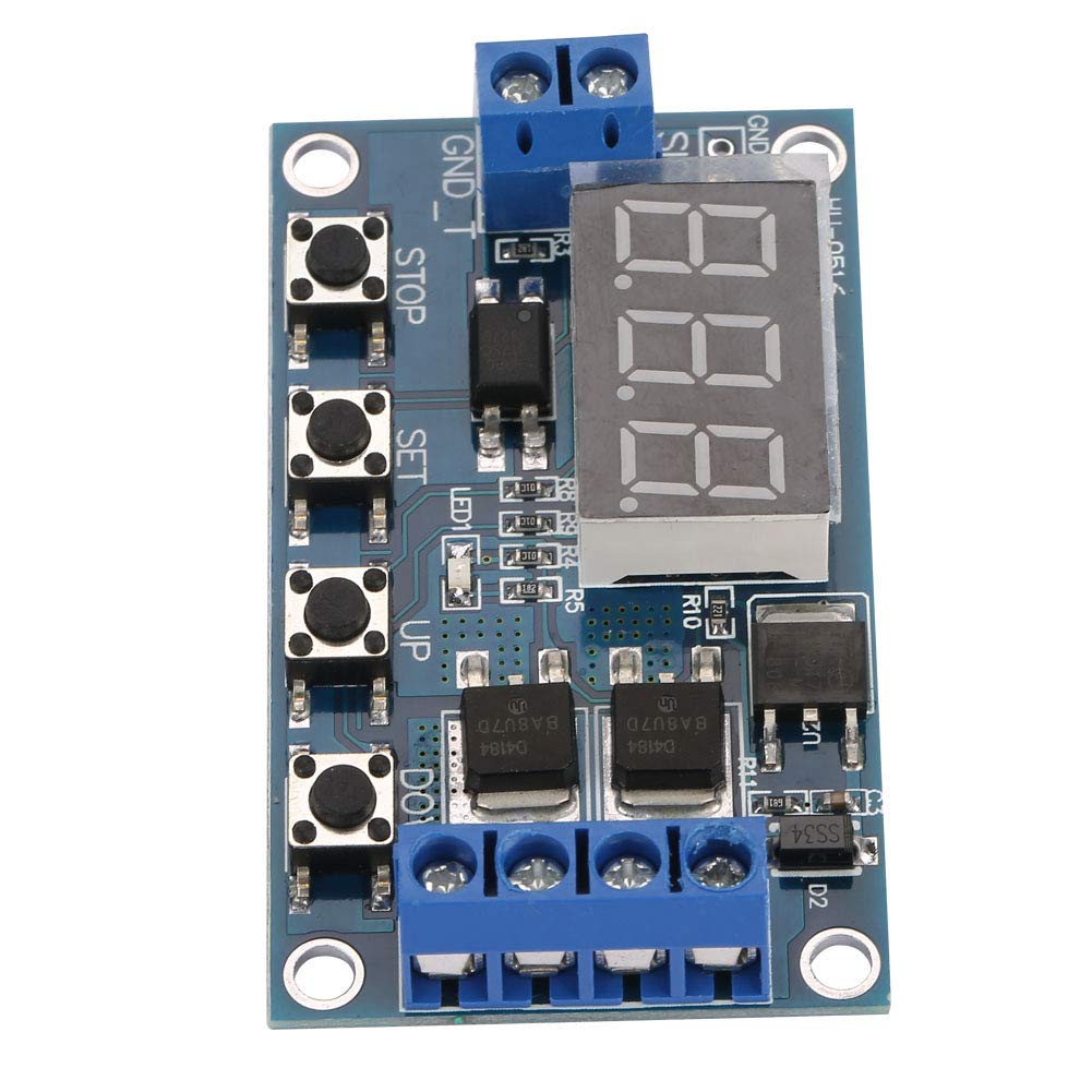 Fafeicy DC12V-24V Pulse Timer, Pulse Cycle Delay Timer Switch Dual MOS Control Board