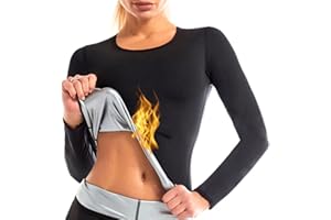 Nano Hertz Sauna Sweat Suit Shapewear Top Trainer Workout Body Shaper Sweatsuit Long Sleeve Shirt Women