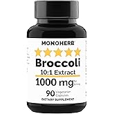 MONOHERB Broccoli Extract 1000 mg - 90 Vegetarian Capsules - Source of Sulforaphane