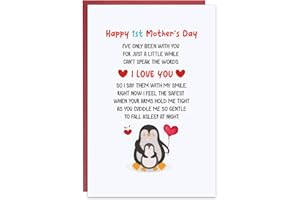 ITHMAHCO Happy First Mother Day Cards for Mom, 1st Mother Day Gift from Girl, Mother Day Greeting Card for First Time Mom, Mother to be Mother Day Gift Card, Best Gift For Expecting Mom, New Mom Gift For Women