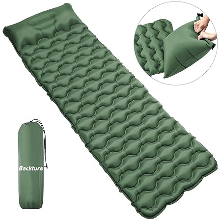 BACKTURE Camping Isomatte, Aufblasbare Luftmatratze Schlafmatte Ultraleicht Isomatte Kleines Packmaß für Outdoor Camping, Rei