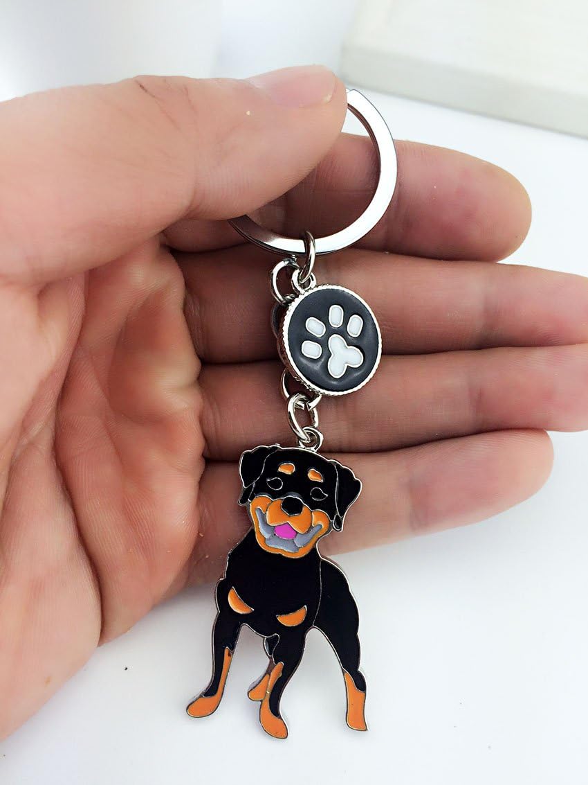 ZoonPark® Dog Puppy Keychain Keyring Metal Keyfob Key Ring Car Keyring Bag Charm (Rottweiler), S - Image 5