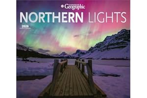 Canadian Geographic Northern Lights OFFICIAL | 2026 14 x 24 Inch (Hanging) Monthly Deluxe Wall Calendar | Foil Stamped Cover 