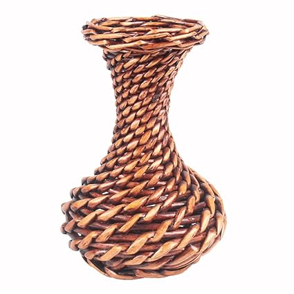 Jarown Pure Handmade Silk Flower Basket Wicker Rattan Artificial