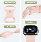 AK Silicone Sport Strap for Fitbit Sense 2 Sense Versa 3 4 – Pack B,L view 6