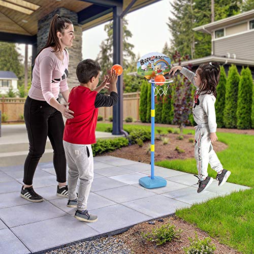BRITENWAY Kids Basketball Hoop Play Set – Adjustable Height 25-52 Inches – Ideal for Toddlers Kids & Adults, Ages 3 Years and Up –Indoor - Outdoor Play, Sturdy Durable & Safe
