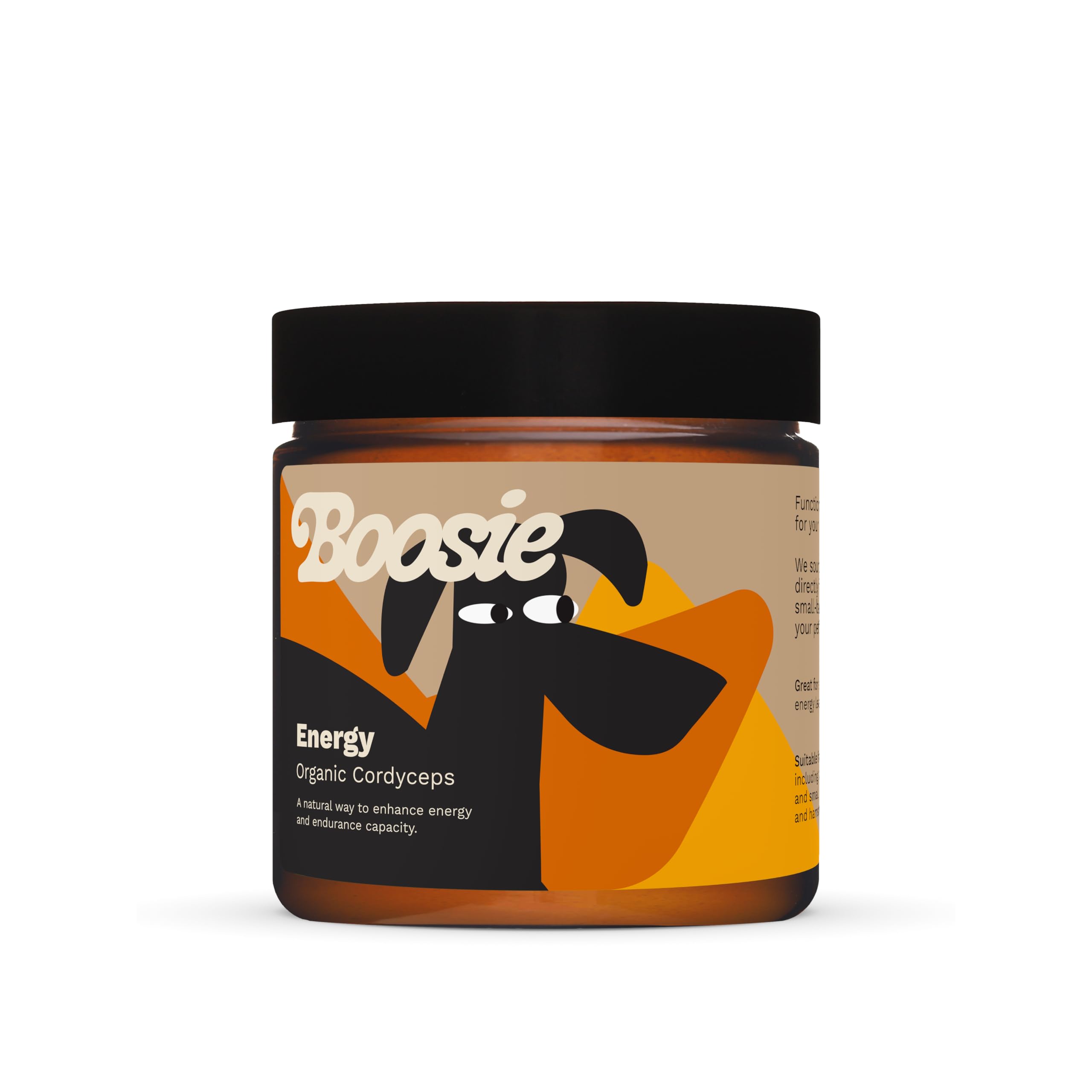 Boosie Organic Adaptogenic Powder for Dogs and Cats - Enhances Energy, Endurance and Muscle Health - Cordyceps Mushroom - 100% Natural without Additives or Preservatives - Pet Nutrition
