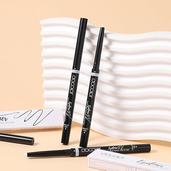 DOCOLOR EYELINER GEL PEN ULTRA-PIGMENTED WATERPROOF SMUDGE-PROOF GEL EYELINER PENCIL, WHITE