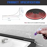 Zayejod 2M Black Silicone Shower Threshold Water Barrier Seal Strip 2.5cm view 2