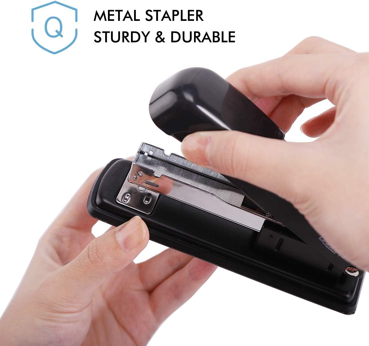 UNooMe Executive Office Desktop Stapler - 6 Pack Metal Desk Stapler with 6000 Staples Commercial Standard Stapler with 20 Sheet Capacity Reduced Effort Spring Powered Stapler : Office Products