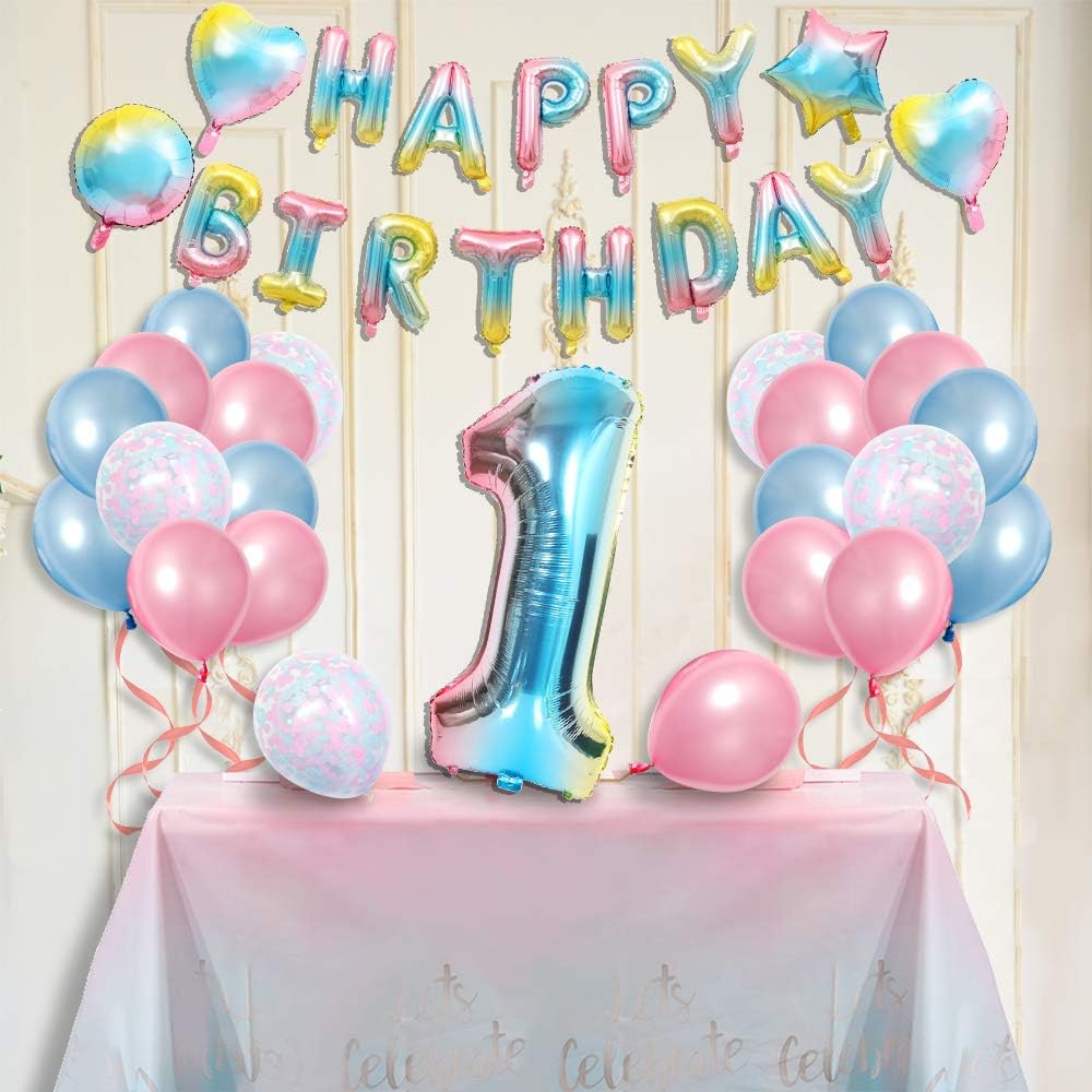 Kortes First 1st Birthday Party Decoration Happy Birthday Banner For 1st Birthday Decorations For Girls Boys Perfect 1st Party Supplies Toys Games Party Supplies Agtcorp Com