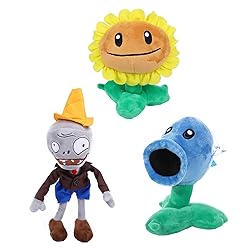 JHESAO 3 PCS Plants and Zombies Plush Conehead