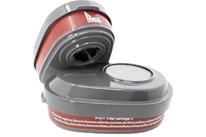 PARCIL DISTRIBUTION P-A-3 Organic Vapor & Particulate Filter Cartridge A1P2 - Bayonet-Style Replacement Filters for Gas Mask & Respirator - Filters Chemical, Smoke, Dust, Paint, Resin, Woodworking, Welding, Sanding
