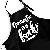 Ihopes Funny Aprons Black Kitchen Chef Apron, 2 Pockets Adjustable Neck Strap for Cooking Baking BBQ Birthday Gifts