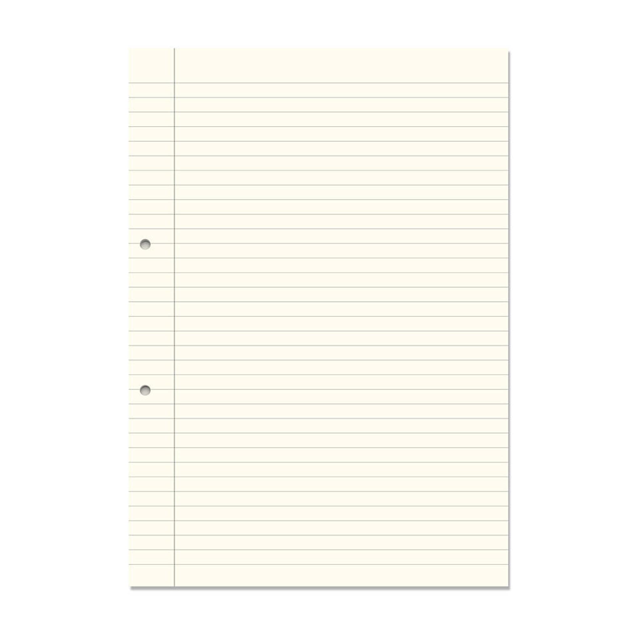 Rhino A4 Loose Leaf Lined Cream Paper, 500 Sheets / 1000 Pages, 8mm Lined with Margin Paper, 1-Pack, Hole Punched, School & Office Stationery Supplies