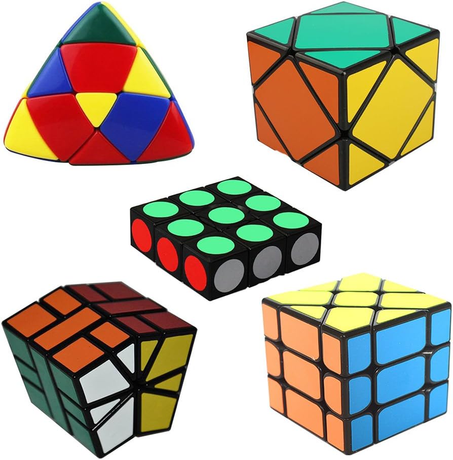 MZStech Magic Cube Set of 5 Pack Include 1x3x3+Square 1+Skewb+Mastermorphix+Fisher Cube …
