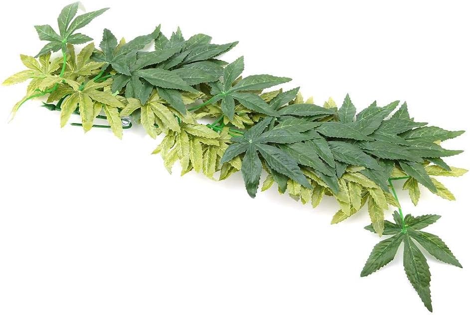Garosa Artificial Plant Aquarium Fake Green Leaves Simulation for Fish Tank Reptile Terrarium Ornament 50cm Realistic Low Maintenance Decor