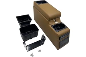 LOOYE Truck Center Console Truck Seat/Bench Organizer for Jeep CJ5 1976-1983,Jeep CJ7 1976-1986,Jeep Wrangler(YJ) 1987-1995 (Brown)
