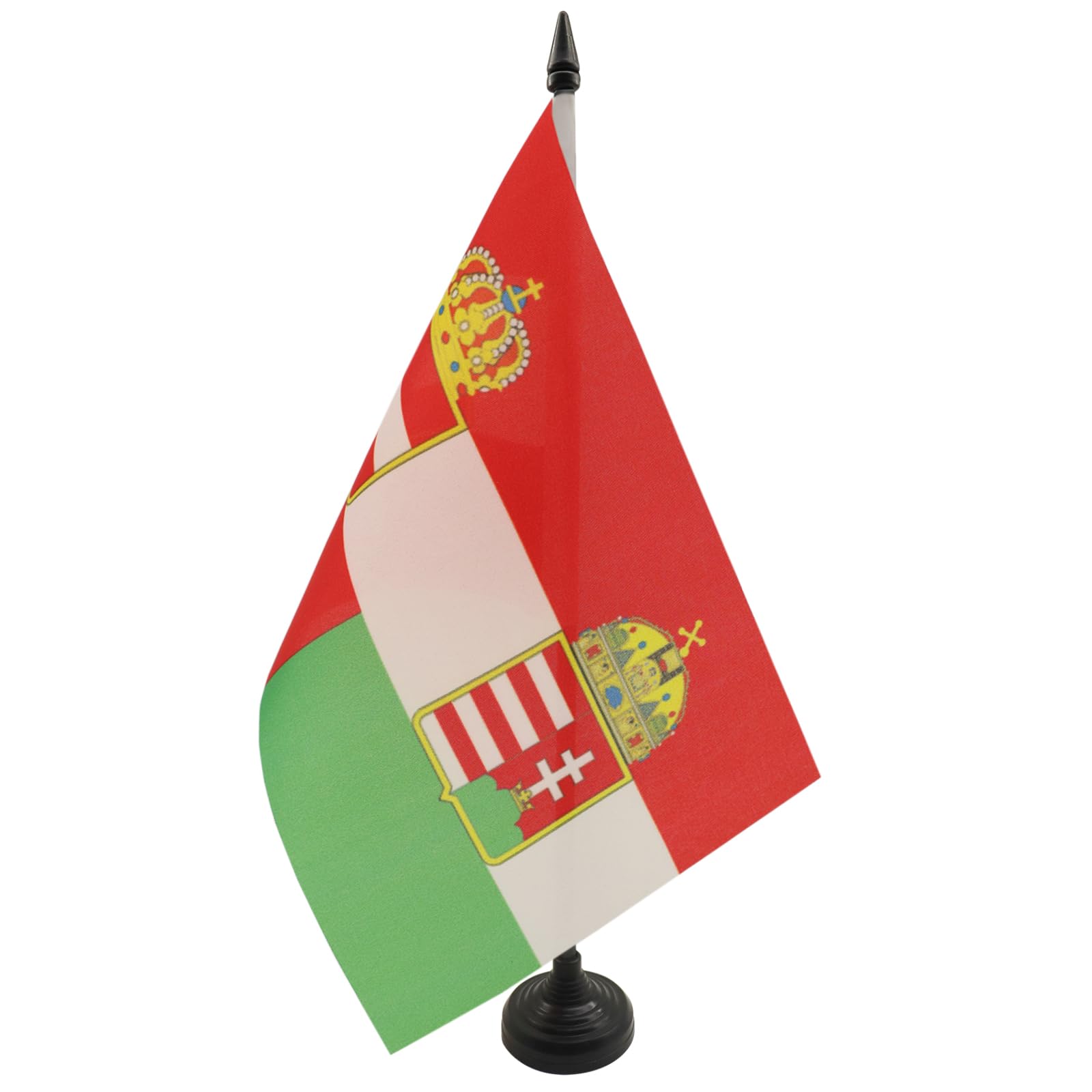AZ FLAG Austria-Hungary 1867-1918 Table Flag 5'' x 8'' - Austro-Hungarian Empire Office Decoration 100% Polyester 21 x 14 cm - Mini Desk Flag with Pole and Black Plastic Base
