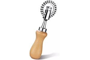 Generic Pastry Wheel Cutter Ravioli Cutter Stamps with Sturdy Oak Wood Handle and Zinc Alloy Blade