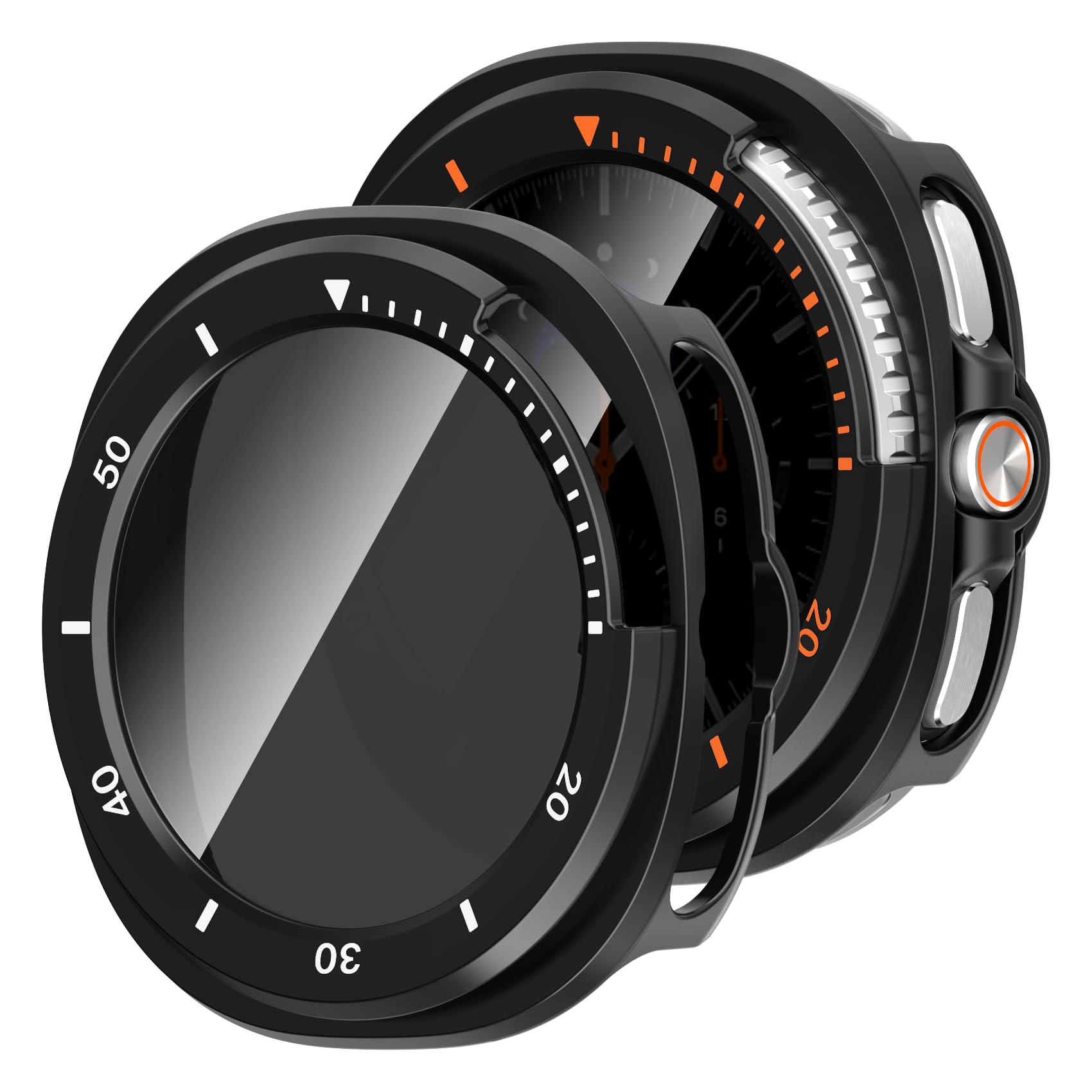 KPYJA 2 Pack Privacy Case for Samsung Galaxy Watch 8 Classic 46mm Screen Protector, Anti-Spy Tempered Glass Film Cover Hard PC Case Bumper for Galaxy Watch 8 Classic Smart Watch