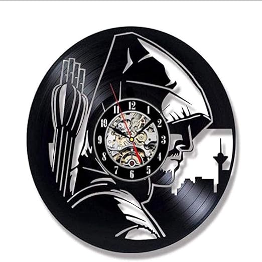 FUTIIF Vinyl Wall Clocks Wall Clock Arrow Record Wall Clock Design Vinyl Clocks Hanging Vintage
