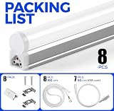Barrina 4ft LED Batten Light Pack of 8 2200lm 6500K T5 Garage Ceiling Wall view 8
