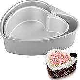 Velicber 2 Pack Heart Shaped Cake Pans Set (10 & 8 Inch), Aluminum Heart Cake Pan, Nonstick Cake Baking Mold, Heat-Resistant Baking Tin for Wedding, Birthday, Party, Valentine's Day