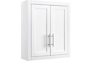 Crosley Furniture Savannah Wall Mounted Bathroom Storage Medicine Cabinet with Shelves, White