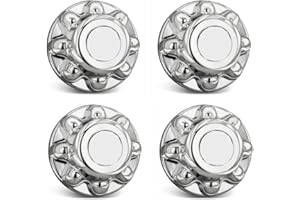 BA PRODUCTS Set of 4 - Phoenix QT765CHN-x4, Eight 13/16" Lug Nuts on 6.5" BC, 16" Wheel ABS Chrome Plated HUB Cover, HUB Cap for 16" Trailer Wheel
