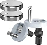 Ancable Quick Release Toilet Seat Fixings 2 Pack Universal Hinge Silver view 1