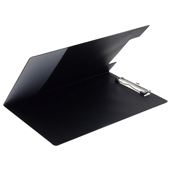 OFFIDIX Klemmbrett aus PU-Leder für A4 Schreibtafel, Schreibtafel, Leder-Clip, Organizer, schwarzes Papier, Klemmbrett für Sc