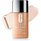Clinique Even Better Makeup Liquid Foundation SPF 15 With Vitamin C For Dry + Oily Combination Skin Types | Medium Coverage + Natural Finish | Evens Skin Tone + Reduces Dark Spots